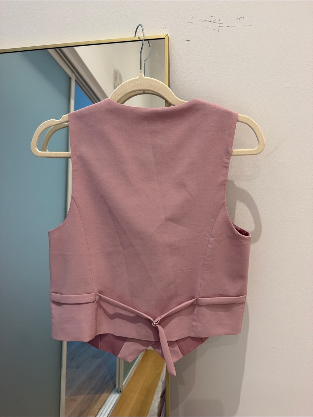 Zara Pink Sleeveless Tailored Button Vest - Picture 2 of 2